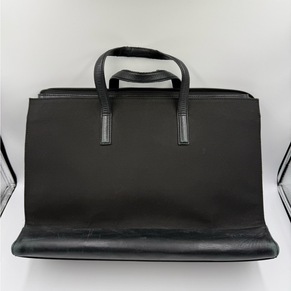 Tumi Bag Black Ballistic Nylon Leather Business Organizer Briefcase